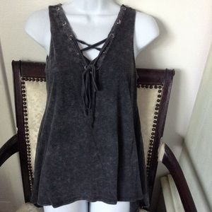 Y2K ROCKIN REPUBLIC BLACK SLEEVELESS BABYDOLL TOP XS